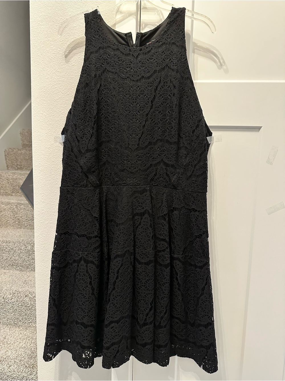 Fire Los Angeles Black Lace High-Neck Fit & Flare Mini Dress XXL